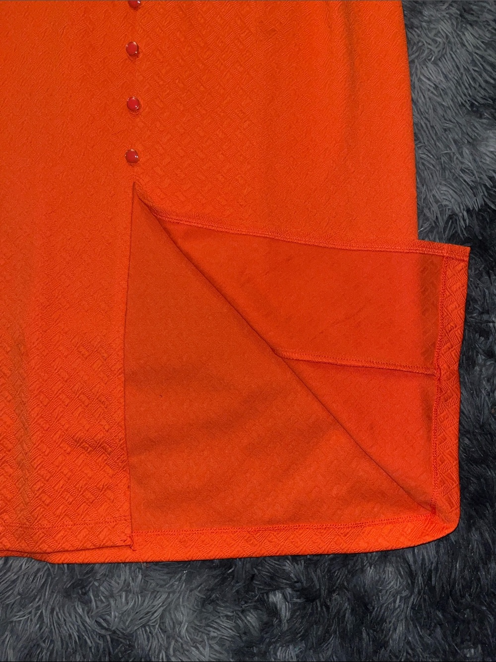 NYCC Bright Orange Textured Midi Pencil Skirt Button Back Detail Size M - Picture 8 of 8